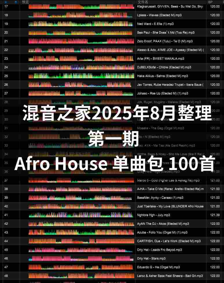 混音之家8月整理 第一期-Afro House 100首